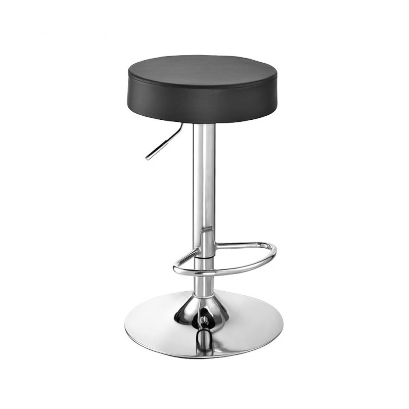 Swivel Adjustable Backless PU Bar Stool with Footrest
