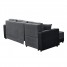 Grey and Black Pull-Out Corner Sofa Bed with Storage Grey and Black Pull-Out Corner Sofa Bed with Storage