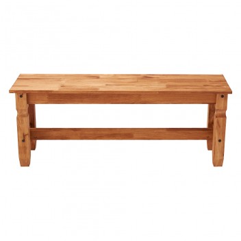 Natural Mexican Solid Pine Bench with Wax Finish
