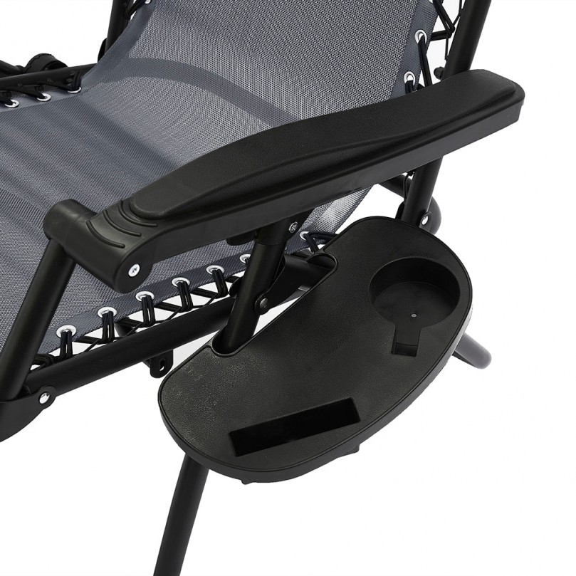 2pcs Metal Sun Lounger Black Folding Reclining Chair - Custom Alt by Opencart SEO Pack PRO