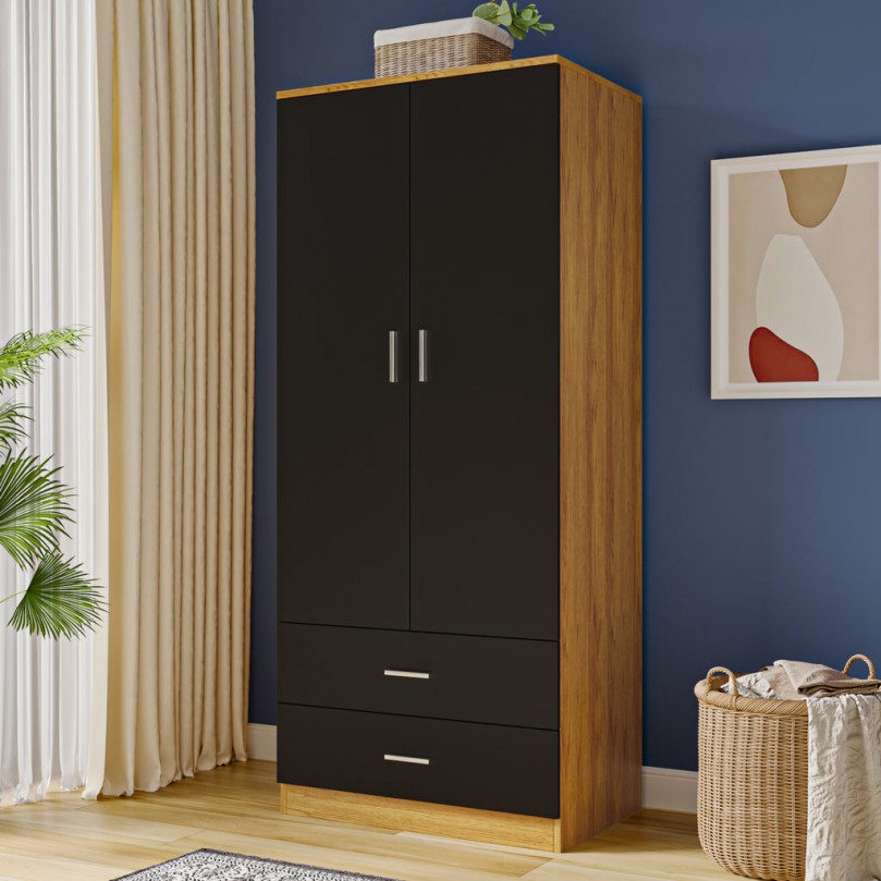 YG07 furniture-uk-shop 2 Door Wooden Wardrobes H 70 x W 48.3 x D170CM 