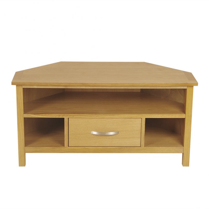 Oak Corner TV Stand Unit with Drawer storage rack Shelf Solid Wood Furniture Cabinet Oak Corner TV Stand Unit with Drawer storage rack Shelf Solid Wood Furniture Cabinet