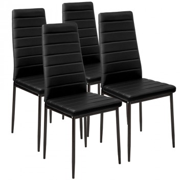 Modern Gorgeous 4 Faux Leather Chairs Set Dining Kitchen Room Chair