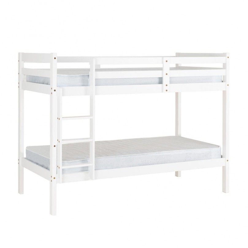 3FT Single Bunk Bed White Solid Pine Wood Bunky Bed for Kids 3FT Single Bunk Bed White Solid Pine Wood Bunky Bed for Kids