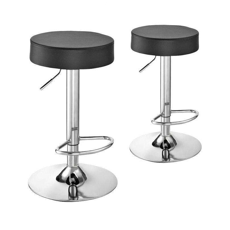 Swivel Adjustable Backless PU Bar Stool with Footrest Swivel Adjustable Backless PU Bar Stool with Footrest