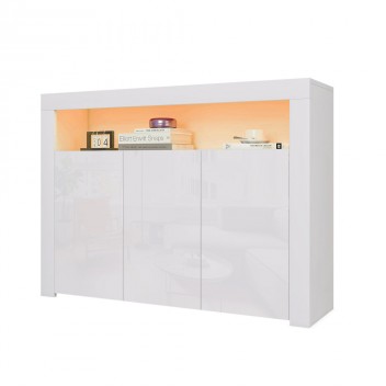 Larder Cupboards with LED light White Gloss Cabinet