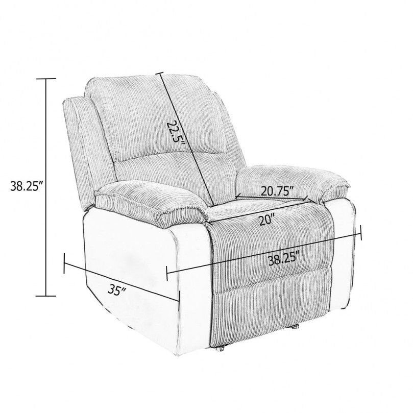 Grey Electric Armchair Recliner Sofa with Footstool - Custom Alt by Opencart SEO Pack PRO