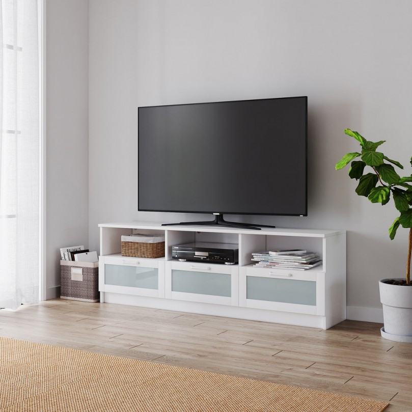 Modern White Wood TV Stand