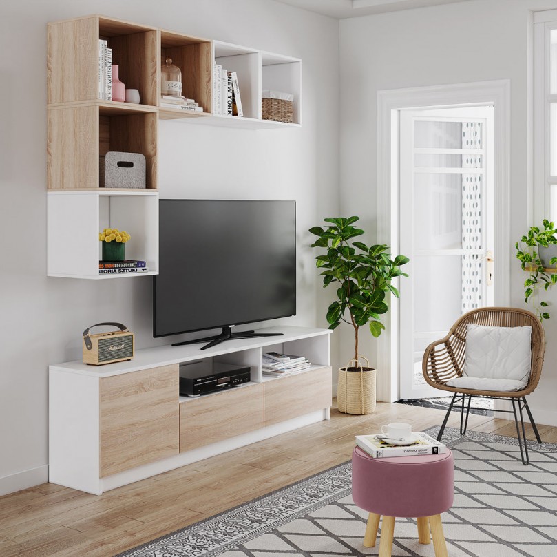 Nastenka TV Unit with Wall Mount Shelf Nastenka TV Unit with Wall Mount Shelf