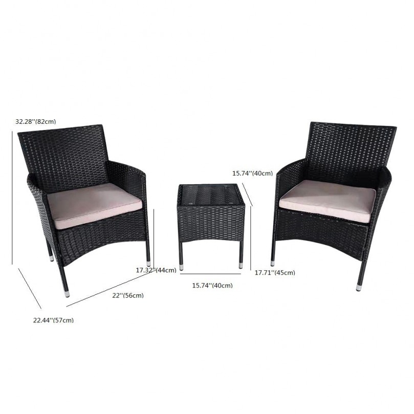 Gristle 3-Piece Outdoor Rattan Furniture Set Gristle 3-Piece Outdoor Rattan Furniture Set - Custom Alt by Opencart SEO Pack PRO