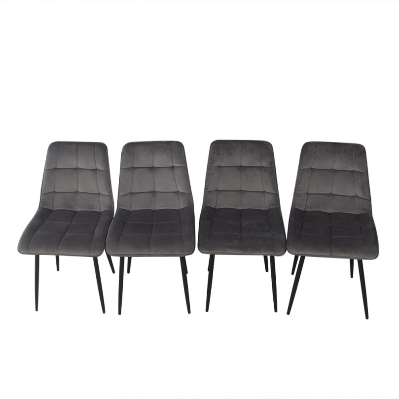 Robutt Dark Grey Velvet Dining Chairs Set of 2/4 - Custom Alt by Opencart SEO Pack PRO