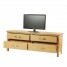 Wide Solid Oak TV Stand with 4 Drawers Storage
