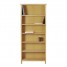 Oak Bookcase Storage Furniture with 6 Shelf Units
