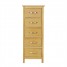 Oak Slim Tallboy Chest of 5 Drawers with Metal Handles - Custom Alt by Opencart SEO Pack PRO