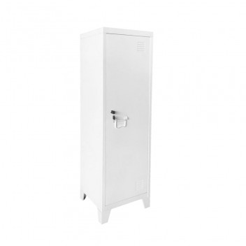 Metal Narrow Storage Cabinet in White