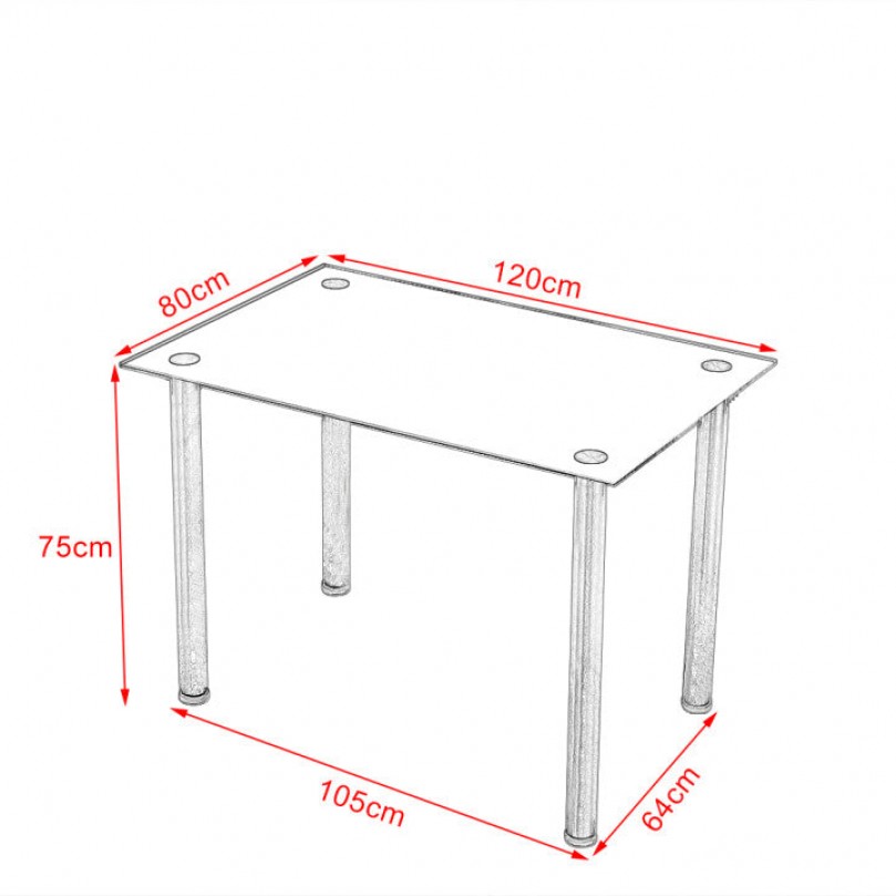 Remotion Black Glass Dining Table Set for 4,105cm Table Remotion Black Glass Dining Table Set for 4,105cm Table