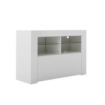 Sonoma Light Oak/White +LED 140 cm TV Unit Cabinet Stand SideboardTITAN e-Com 