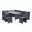Rattan Outdoor Garden Furniture Set 9 Seater Outdoor Corner Lounge Sofa Set Coffee Dining Table Stool Bench Conservatory Patio Rattan Outdoor Garden Furniture Set 9 Seater Outdoor Corner Lounge Sofa Set Coffee Dining Table Stool Bench Conservatory Patio