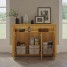Sideboard Cupboard Unit Cabinet Shelf Storage With White LED lights LxDxH 130x35x95cm