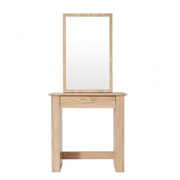 Modern Girls Bedroom Dressing Table Sliding Mirrored Door with 1 Drawer Makeup Desk Cabinet Dresser Vanity Table Bedroom