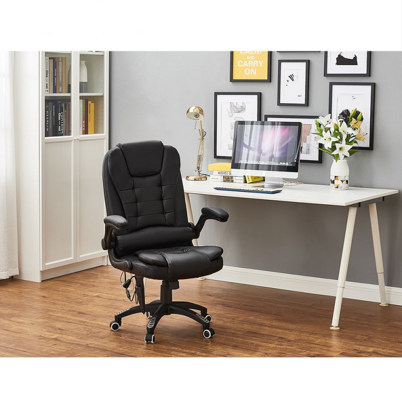 Reclining Leather Office Chair with Massage