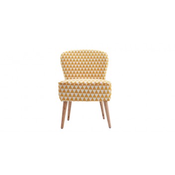 Linen Fabric Occasional Bedroom Chair with Wooden Legs