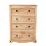 Hand-Waxed Solid Pine Chest of 4 Drawers