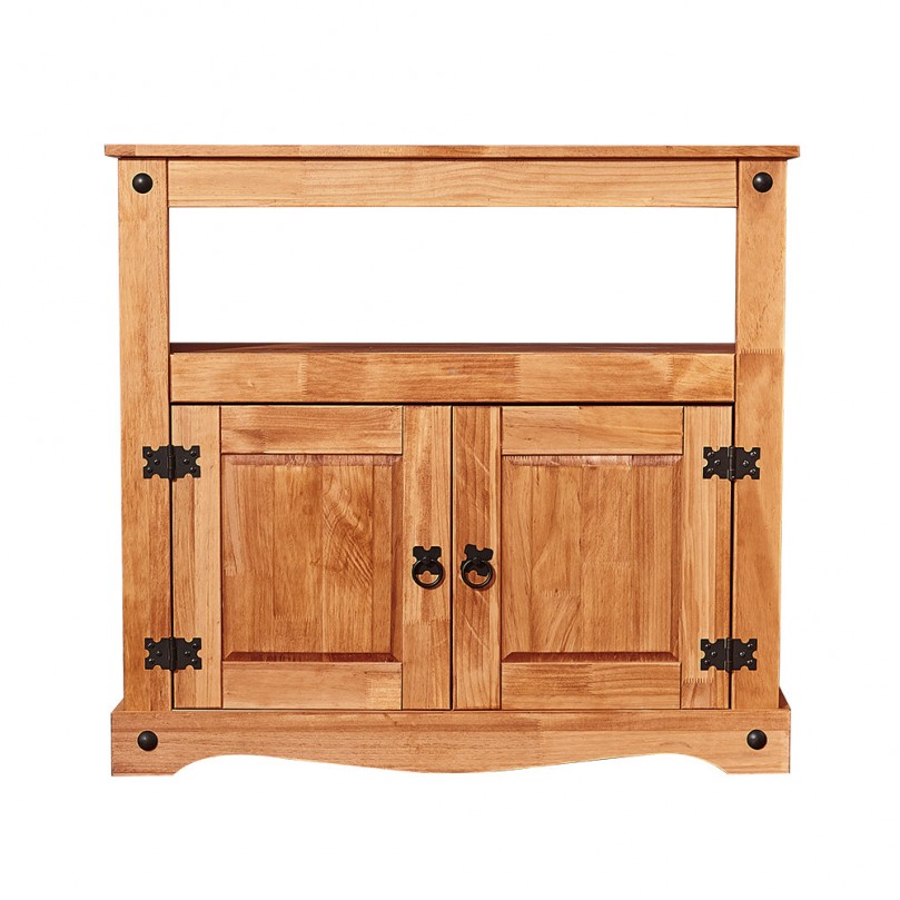TV Stand Unit Display Storage Cabinet in Waxed Pine