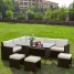 Rattan Outdoor Garden Furniture Set 9 Seater Outdoor Corner Lounge Sofa Set Coffee Dining Table Stool Bench Conservatory Patio