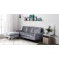 3 Seater Corner Sofa with Footstool - Silver Velvet