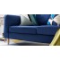 Blue 2 Seater Fabric Soda with Wooden Legs