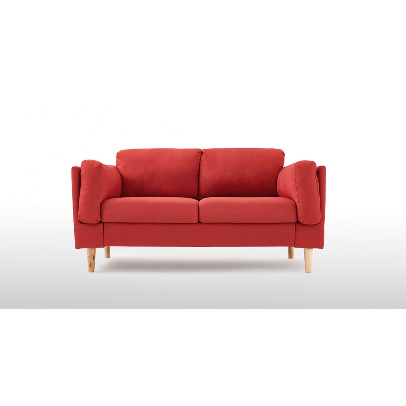 Red 2 Seater Fabric Sofa Settee