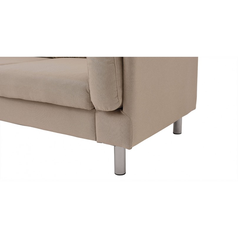 Grey 3 Seater Fabric Sofa with Electroplated Feet Grey 3 Seater Fabric Sofa with Electroplated Feet