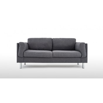 Grey 3 Seater Fabric Sofa with Electroplated Feet