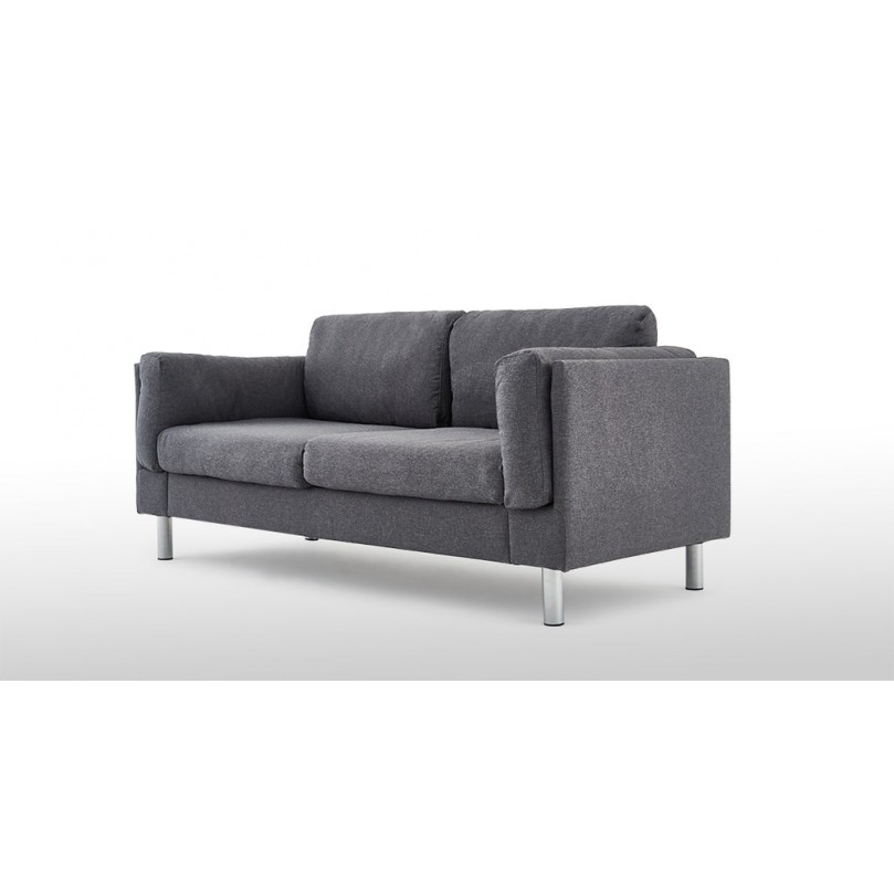Grey 3 Seater Fabric Sofa with Electroplated Feet Grey 3 Seater Fabric Sofa with Electroplated Feet