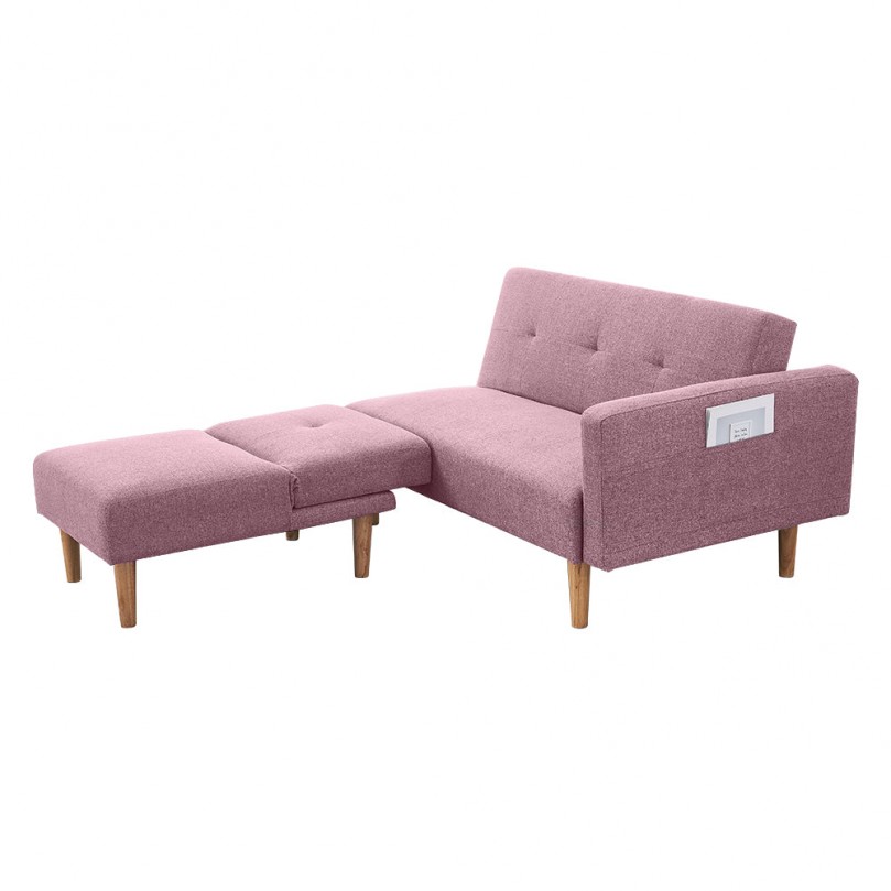 Corner Sofa Bed with Foostool