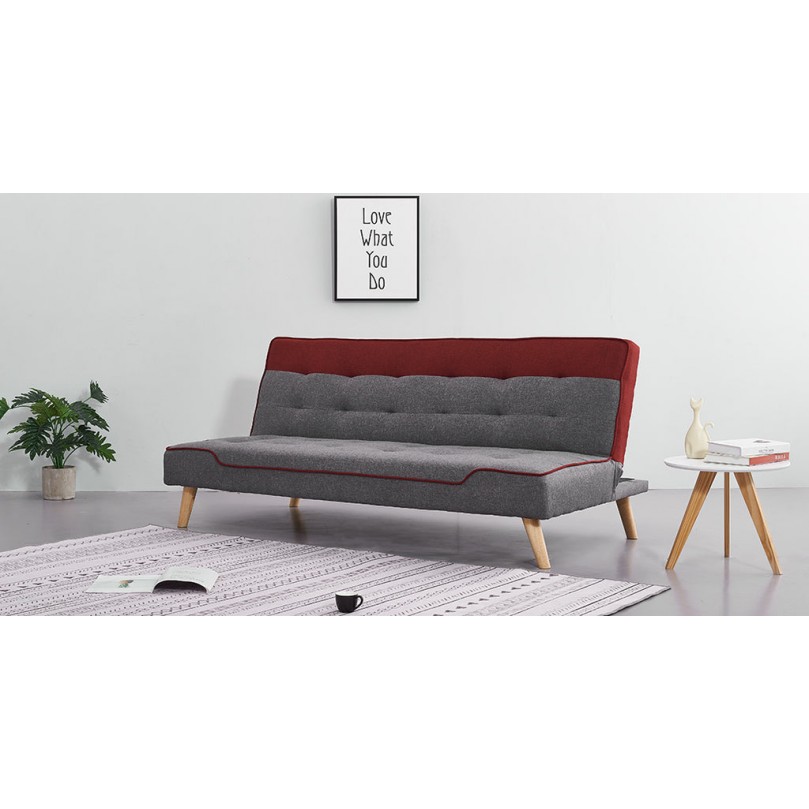 Grey Fabric 3 Seater Sofa Bed - JSJ
