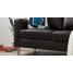 2 Seater Faux Brown Leather Sofa with Wooden Feet