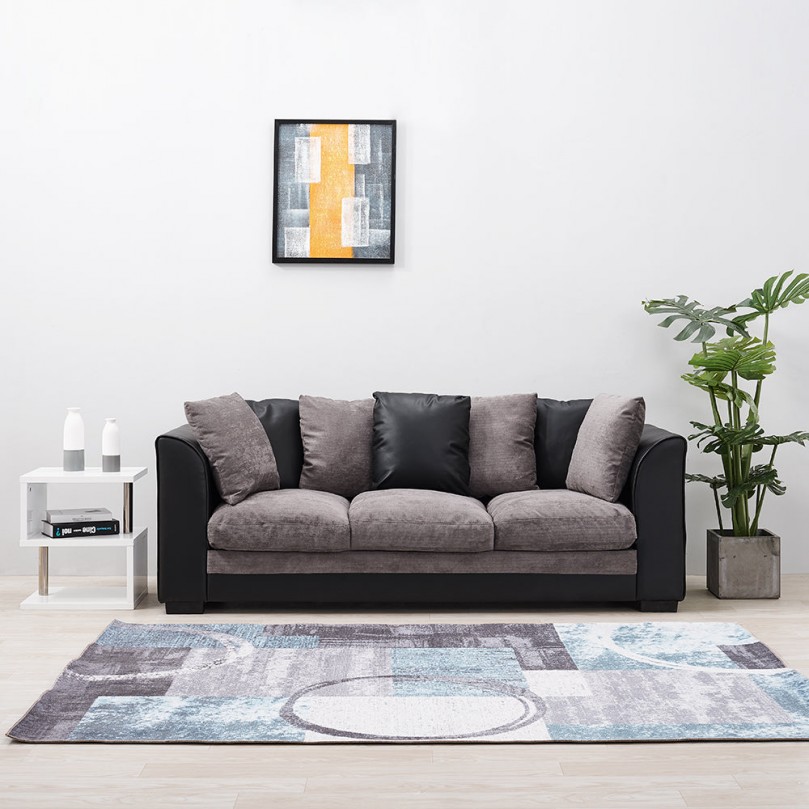 3 Seater L Shaped Sectional Sofa with Ottoman