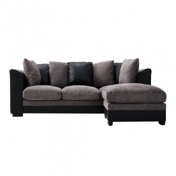 3 Seater L Shaped Sectional Sofa with Ottoman
