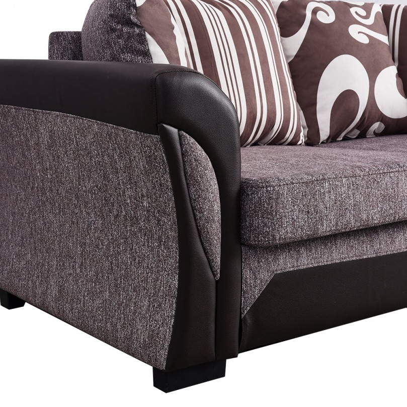 3 Seater Sofa Settee with Striped Pillows