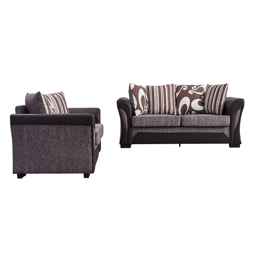3 Seater Sofa Settee with Striped Pillows