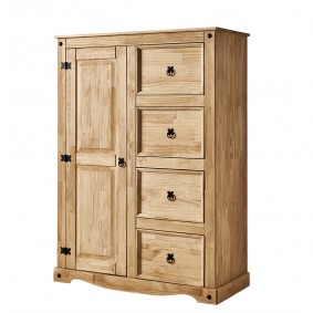 Tallboy Wardrobe with Drawers Oak Cabinet