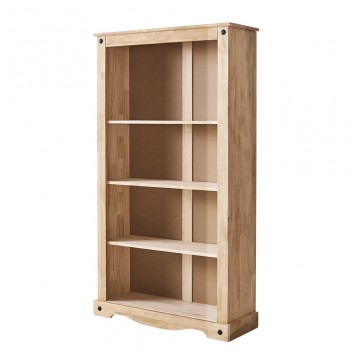 Mexican Solid Pine Bookcase with Three Shelves