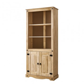Solid Wood Bookcase with Door