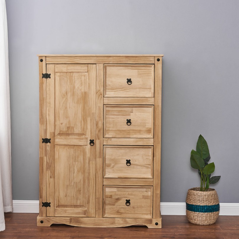 Tallboy Wardrobe with Drawers Oak Cabinet - Custom Alt by Opencart SEO Pack PRO