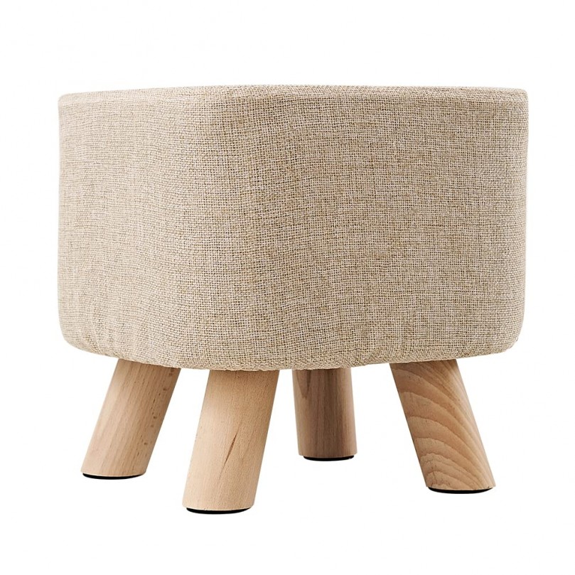 Square Fabric Footstool Ottoman Padded Chair Pouffe Stool