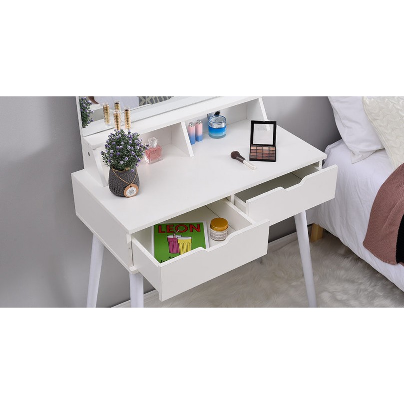 Aless  White Dressing Table - Custom Alt by Opencart SEO Pack PRO