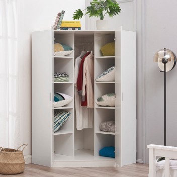 Modern Corner Wardrobe with Shelves