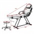 Balance Beauty Bed 3 Section Massage Table Adjustable Reclining Salon Chair Tattoo Spa Facial Couch Bed with Stool Steel Frame PU Leather